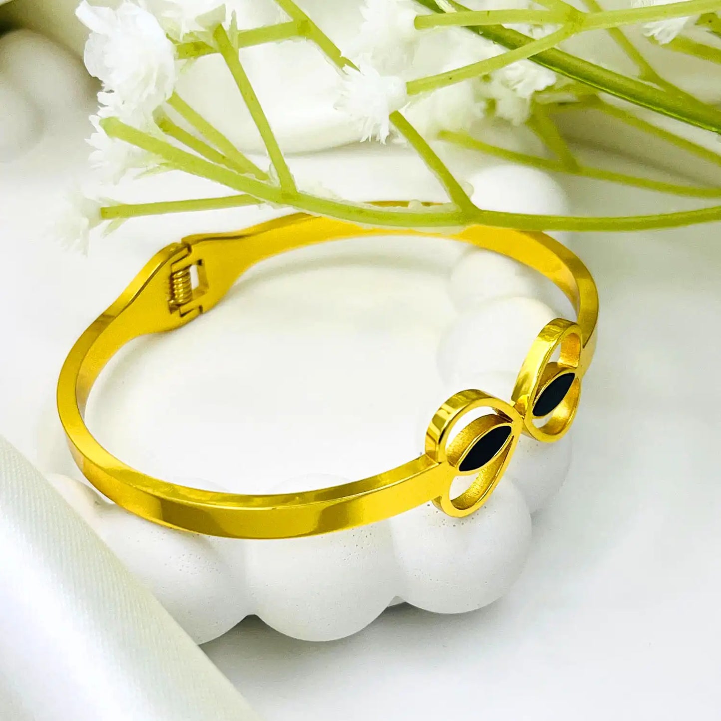 Black & Golden Butterfly Open Bracelet