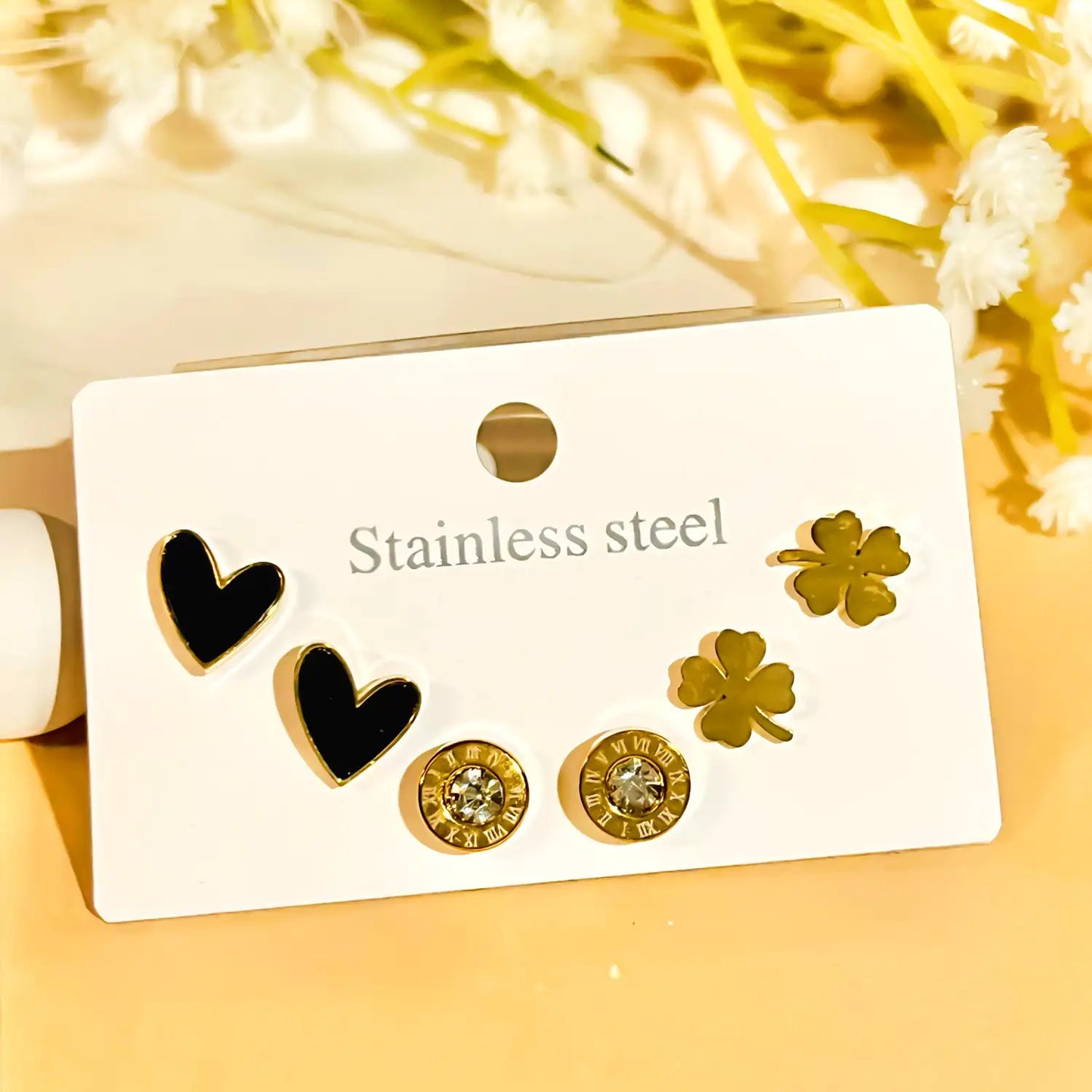 Heart Shape Studs Set