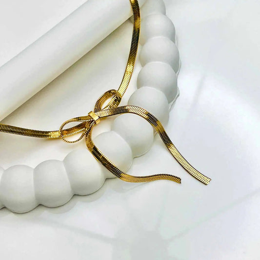 Golden Bow Necklace