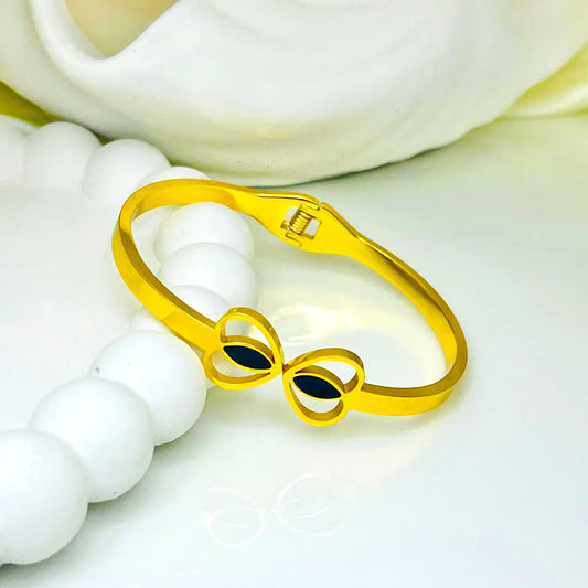 Black & Golden Butterfly Open Bracelet
