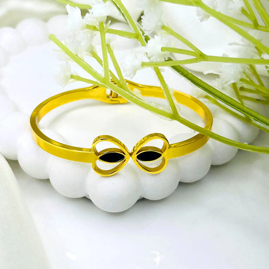 Black & Golden Butterfly Open Bracelet