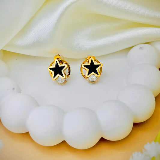 Cute Black Star Stud Earrings